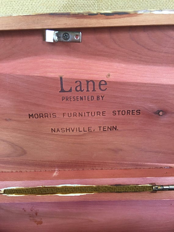 Lane cedar jewelry box trinket box painted - image 2