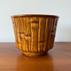 Vintage McCoy keramik konstgjord bambu jardiniere