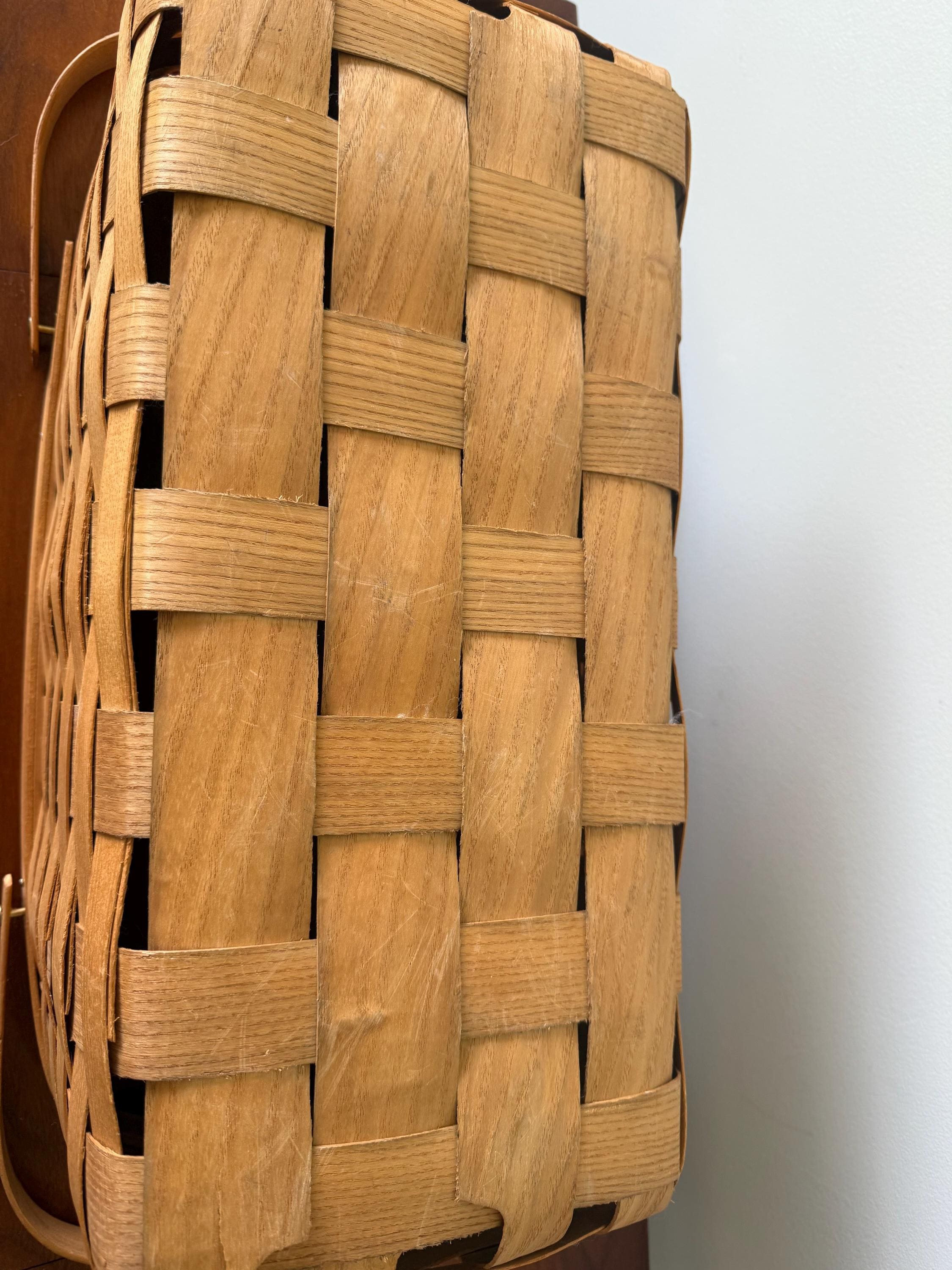 ヴィンテージのピーターボロ製ダブルハンドルバスケット（ギャザリング