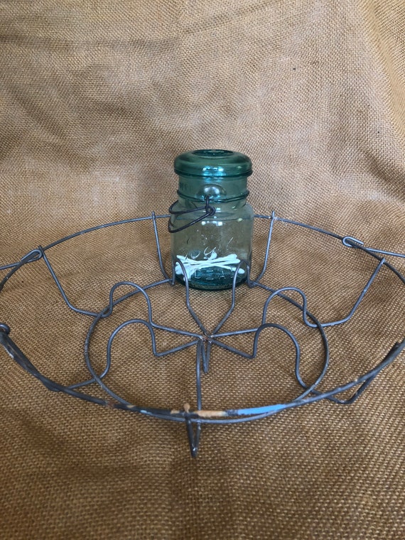 Vintage metal mason jar basket rack