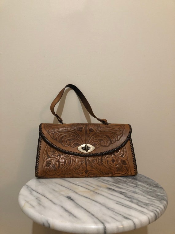 1970s vintage leather boho hippie purse