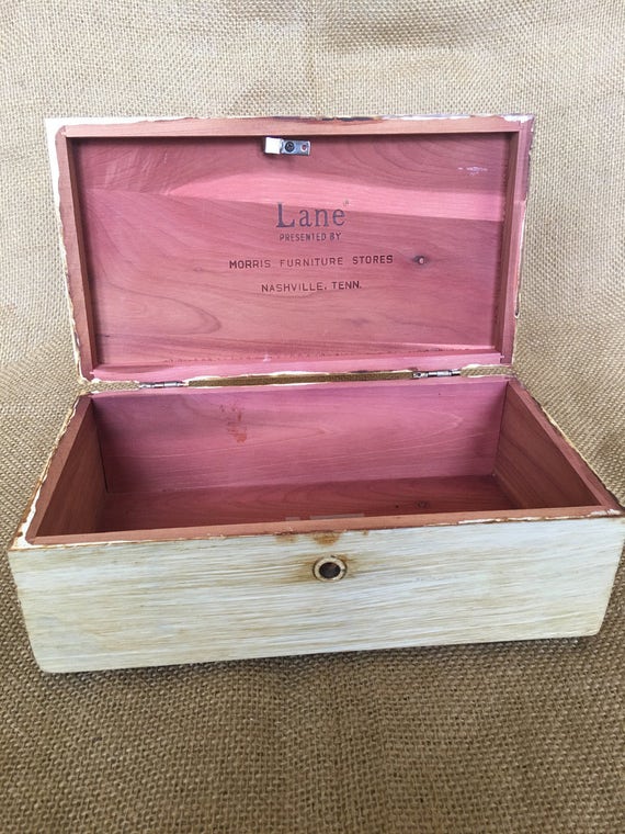 Lane cedar jewelry box trinket box painted