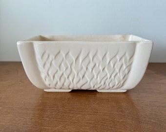 Vintage white windowsill planter Brush Pottery