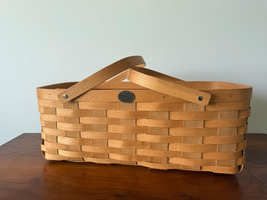 Vintage Peterboro Double Handled Basket for Gathering - Etsy