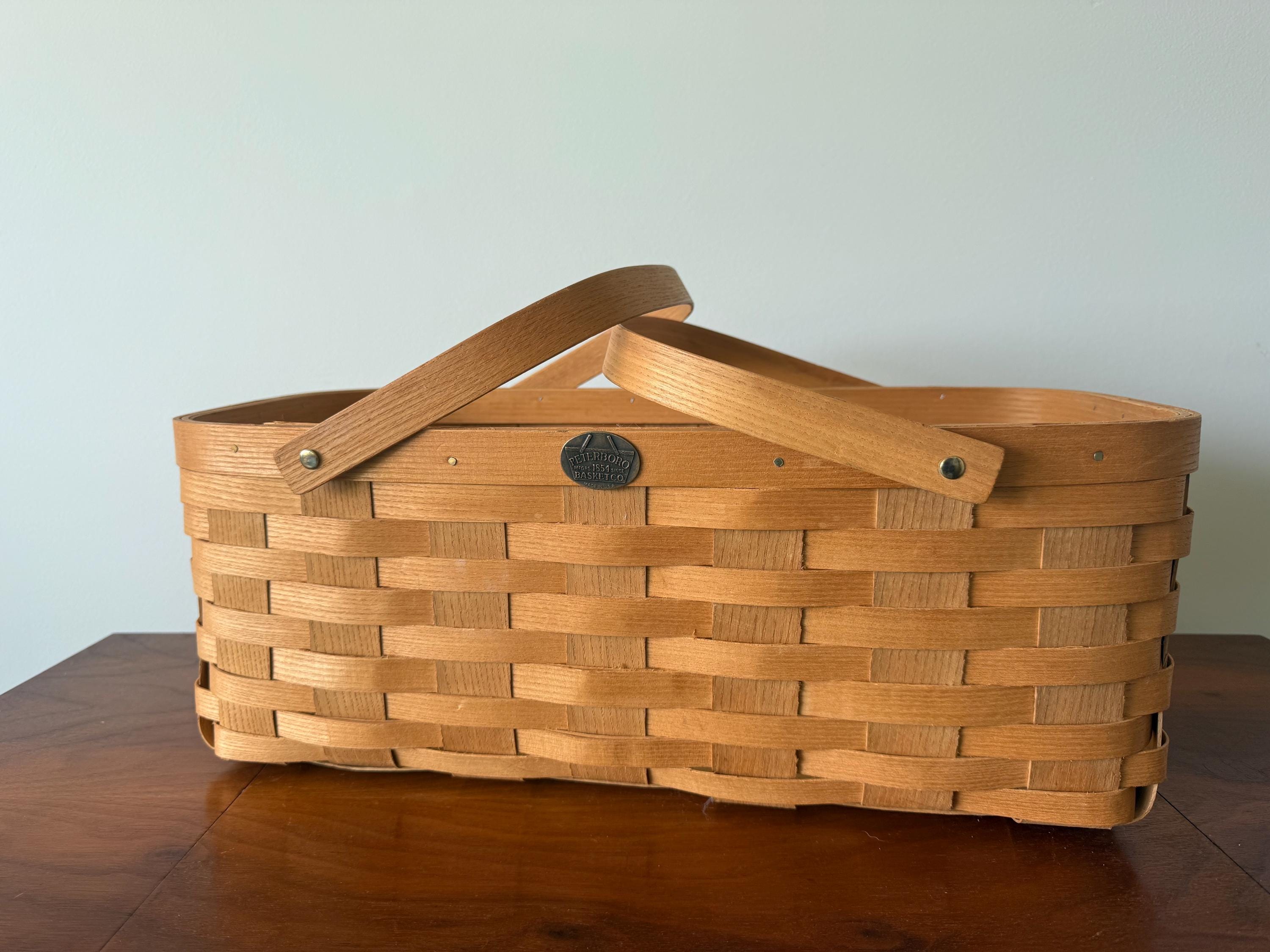 ヴィンテージのピーターボロ製ダブルハンドルバスケット（ギャザリング