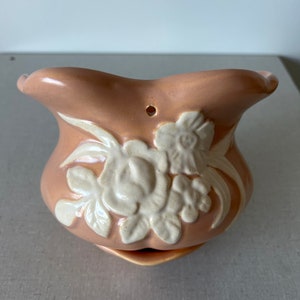 Vintage peach Weller hanging pot hanging planter