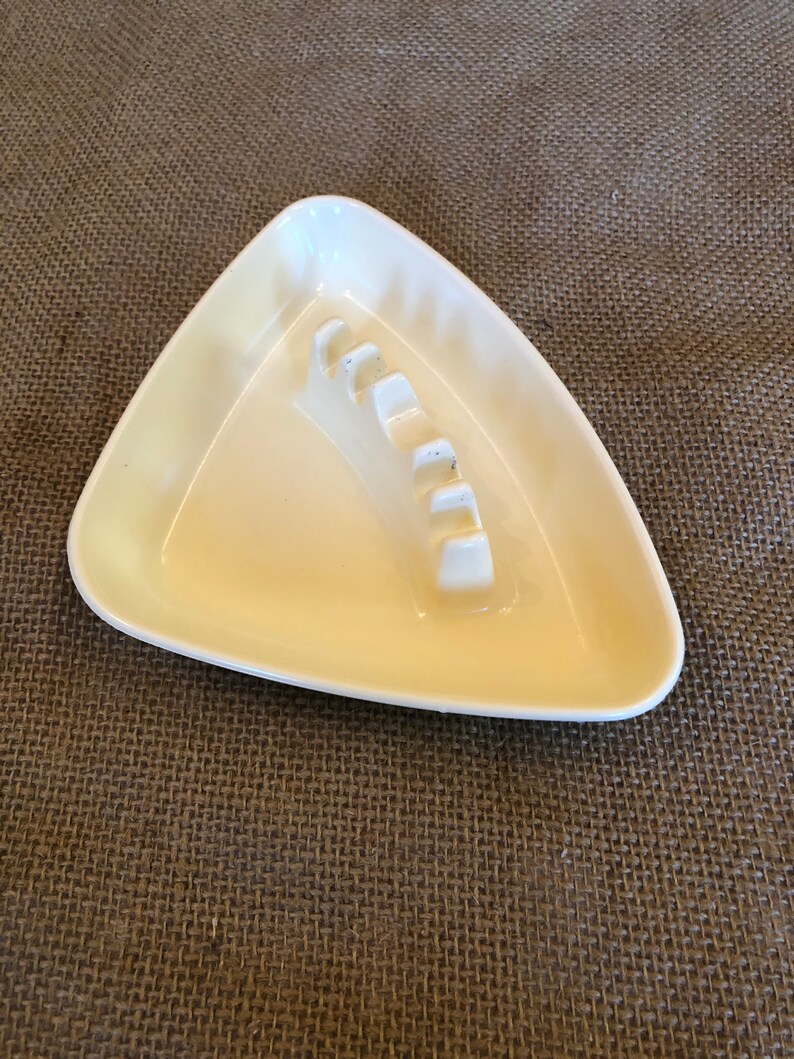 melamine midcentury MCM yellow ashtray FREE SHIPPING