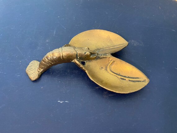 Vintage brass lobster trinket dish