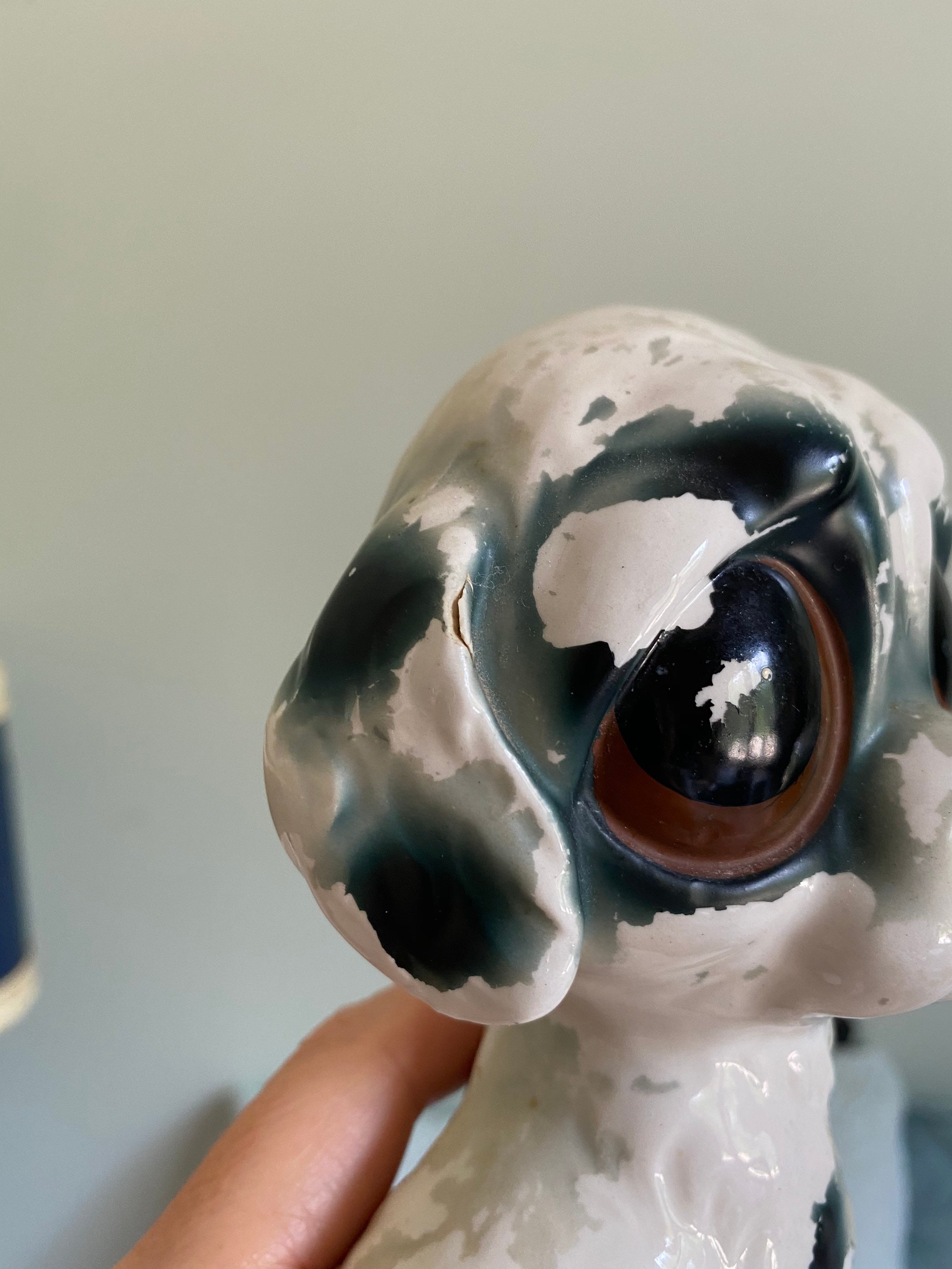Vintage Ceramic Big Eye Dog Puppy Figure - Etsy