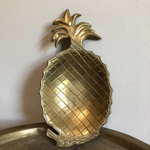 Vintage boho brass pineapple trinket dish