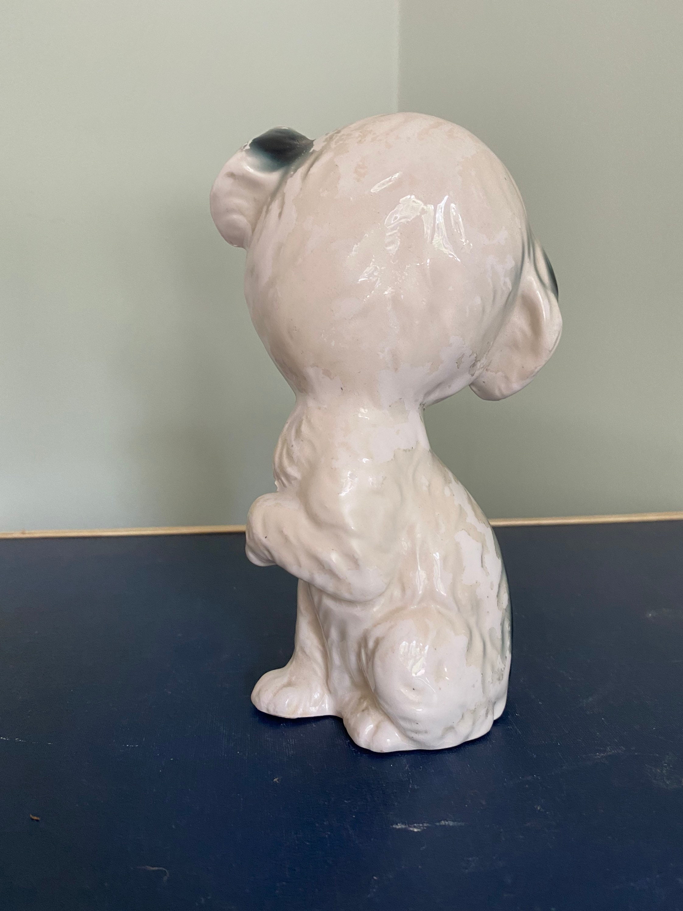 Vintage Ceramic Big Eye Dog Puppy Figure - Etsy