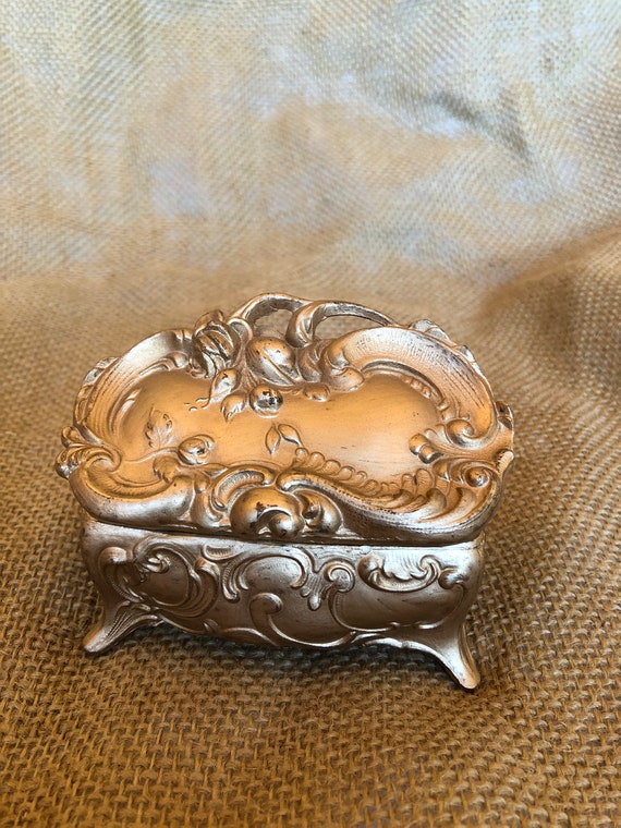 Small Antique or Vintage Metal Edwardian Jewelry Box - Etsy