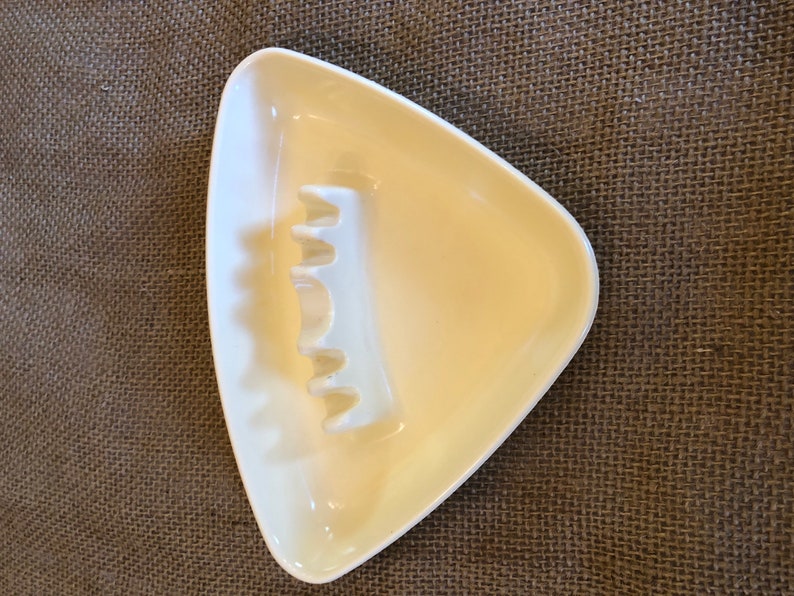 melamine midcentury MCM yellow ashtray FREE SHIPPING