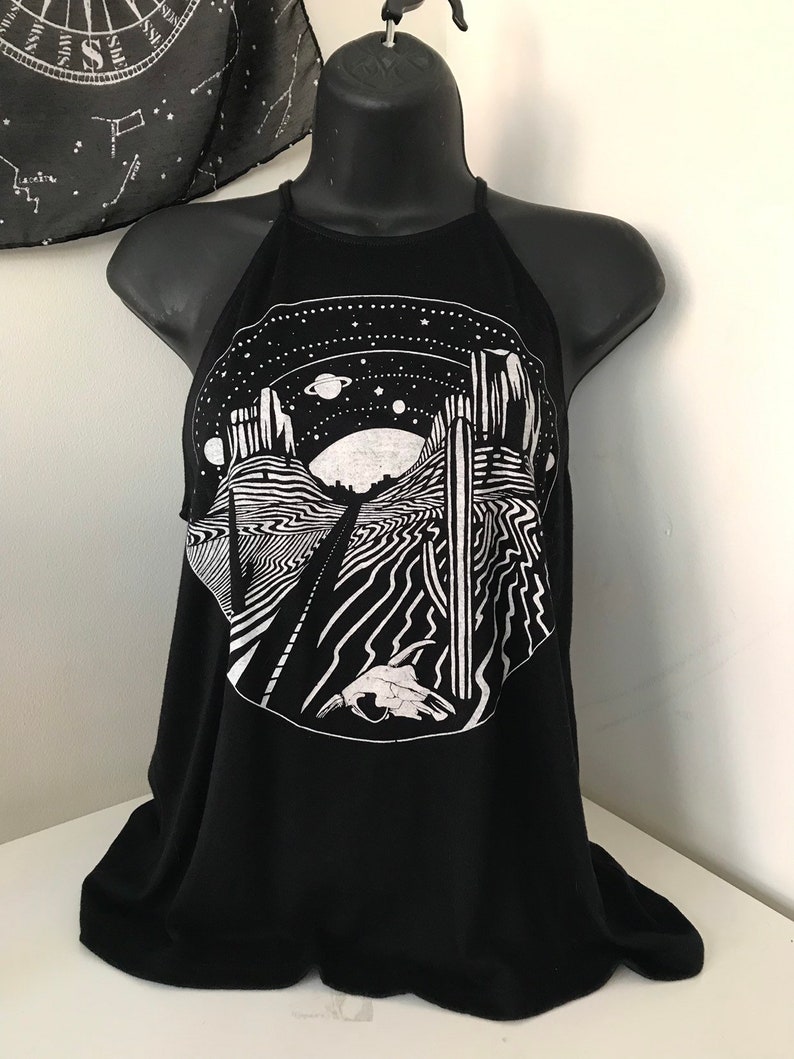 High Neck Black Dark Desert Highway Tank MADE TO ORDER