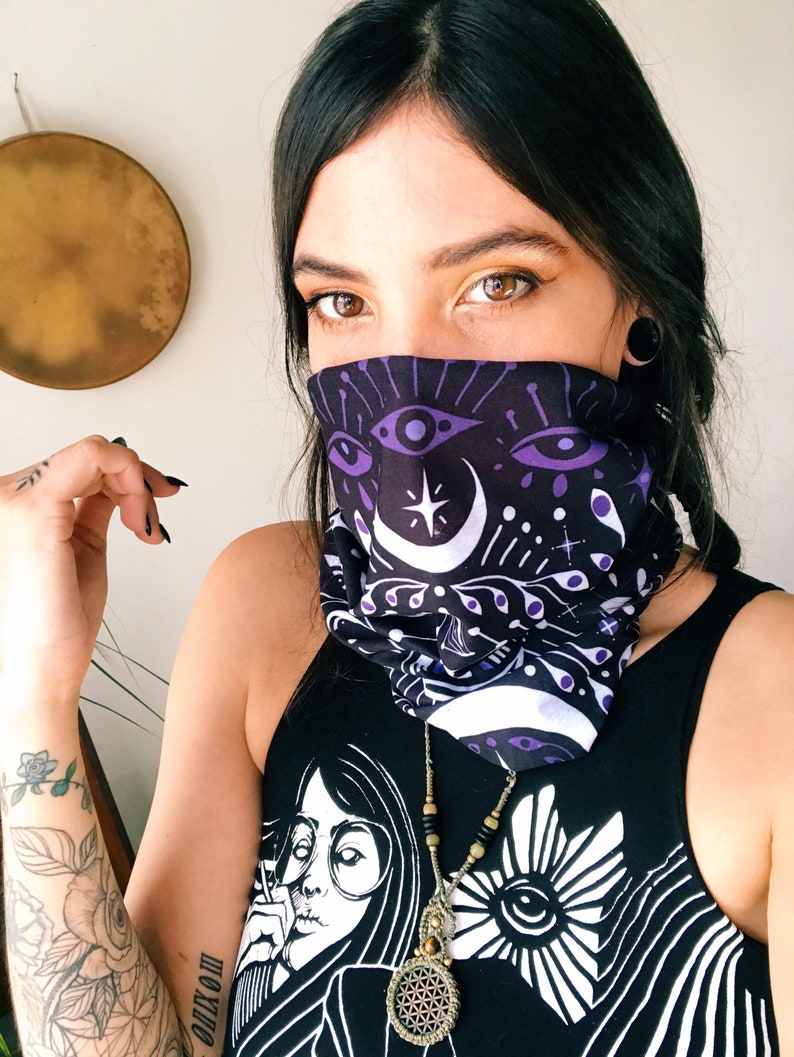 Eyes Open Bandana 9 X 18 Protective Face Covering Etsy