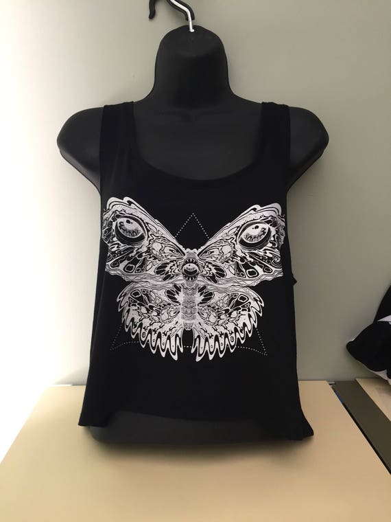Items similar to Psychedelic Butterfly Flowy Boxy Crop Top with Wide ...