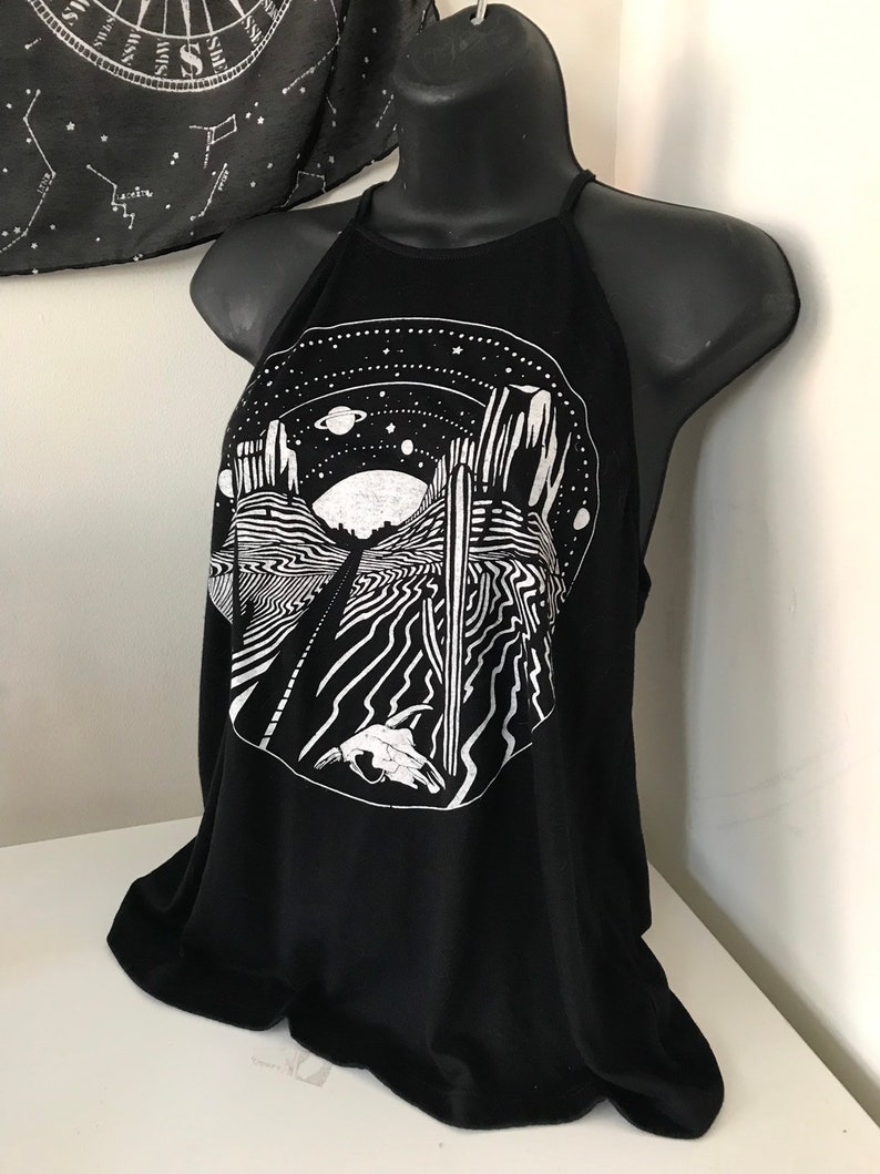 High Neck Black Dark Desert Highway Tank MADE TO ORDER