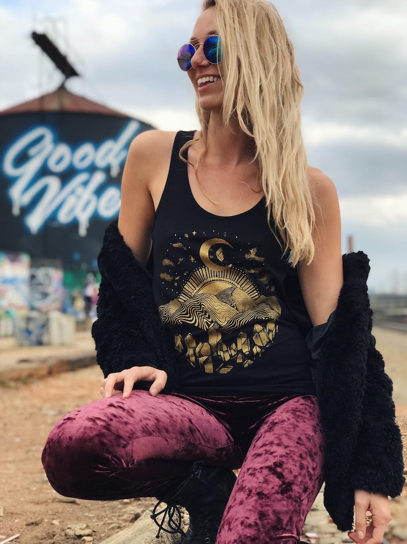 shimmery gold tank top