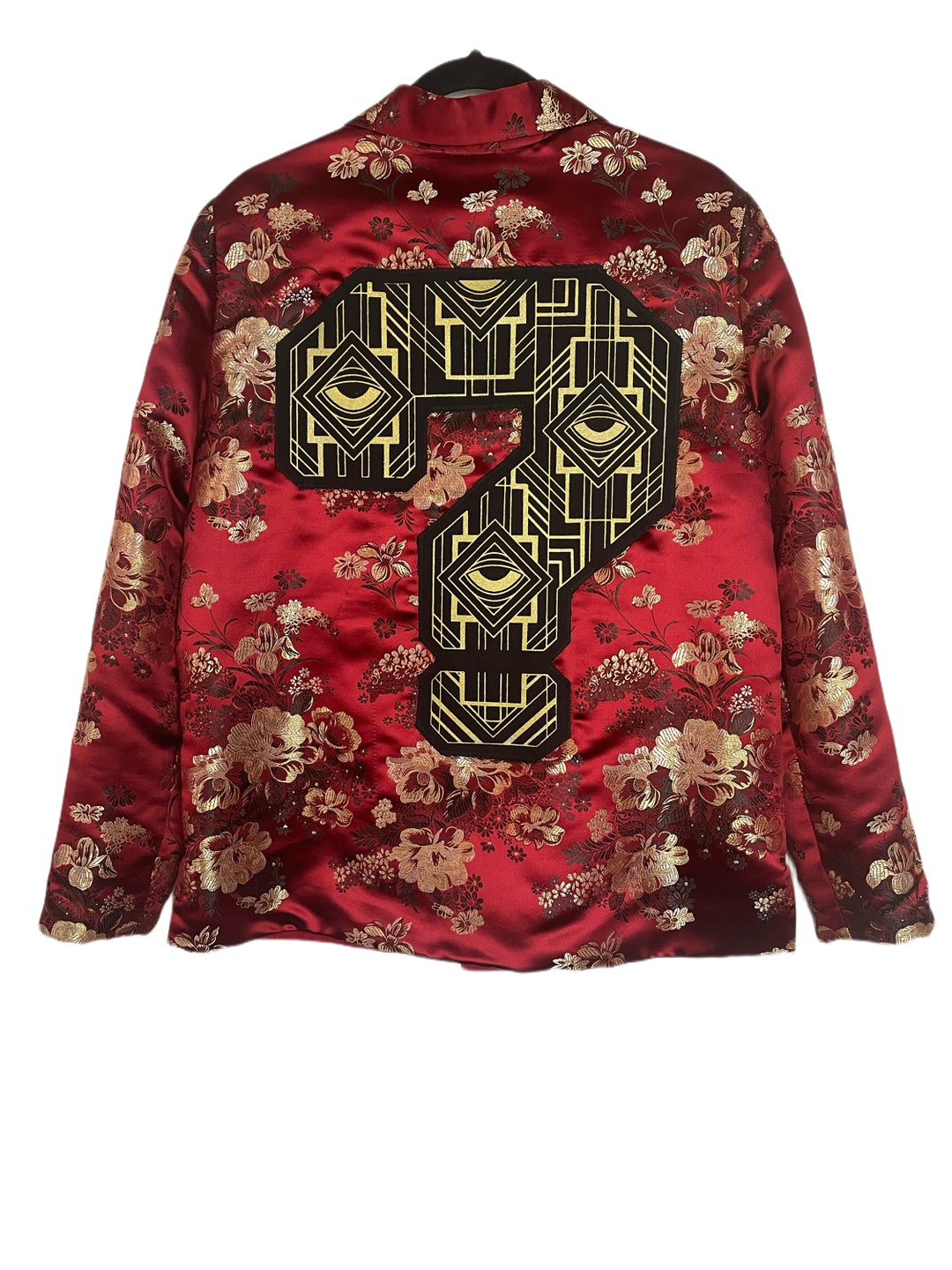 Art Deco Question Mark Tipper Floral Brocade Jacket Etsy