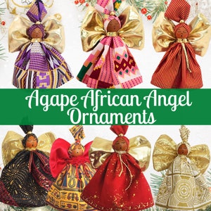 Handmade Fabric Angel Ornament  |Ethnic Christmas Ornament | African American Christmas Ornaments | Black Angel | Hanging Angel
