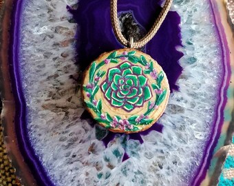 Succulent and Flowers Necklace