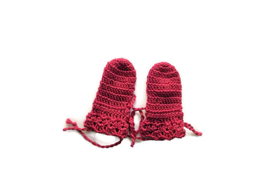 Preemie Baby Mittens Red Crochet Baby Mitten Gloves Newborn Etsy