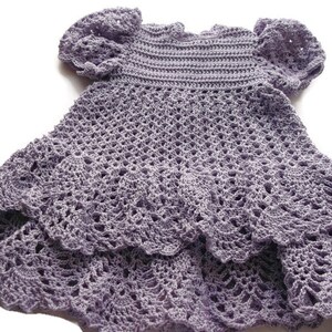 Crochet Baby Dress - Infant - preemie - Newborn - Reborn Doll Clothes - Lilac dress