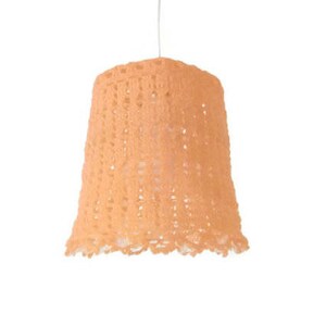 Crochet Hanging Lamp Shades in a Warm Tangerine Color