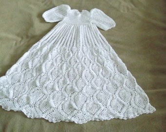 White Infant Christening Gown set with bonnet and booties, dedication Gown, lace blessing dress, baptism White dress- Reborn Doll Clothes,