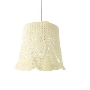 Crochet Hanging Lamp Shades in an Off White  Color