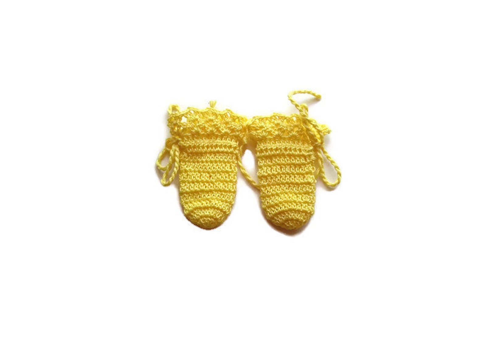 Baby Mittens Yellow Crochet Baby Mitten Gloves Newborn Etsy
