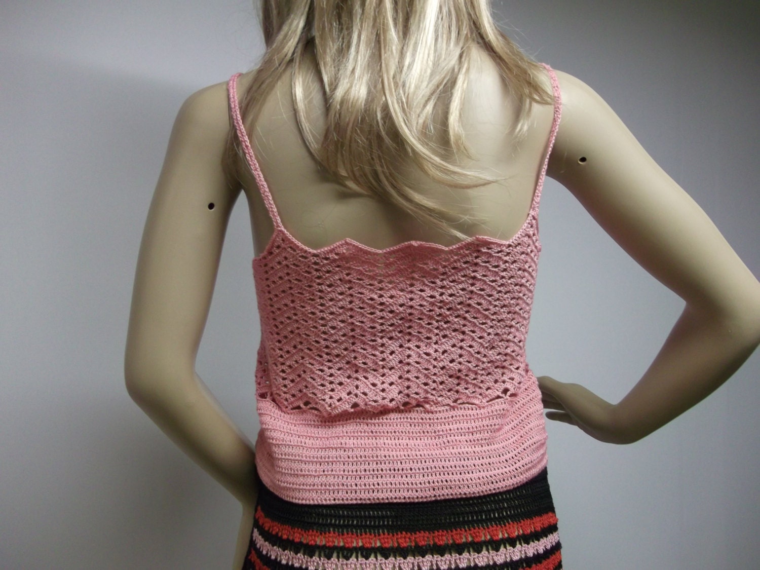 Sleeveless Crochet Tank Top Crochet Sexy Top, Crochet Crochet Pink Top ...