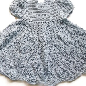 Baby Crochet Light Blue Dress, Newborn, Preemie and Reborns, Doll handmade OOAK Crochet Dress