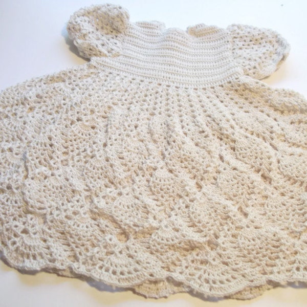 Baby girl Crochet Lace Dress Newborn Preemie Reborn doll Handmade  dress off white