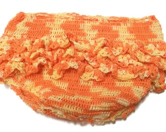 Handmade Baby bloomers, Ruffles bloomers, orange ruffle bloomer, diaper cover, infant girl, New Born Baby Bloomers, on Etsy