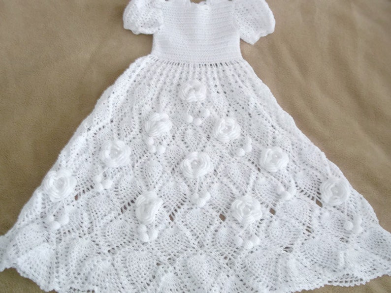 white dedication baby dress