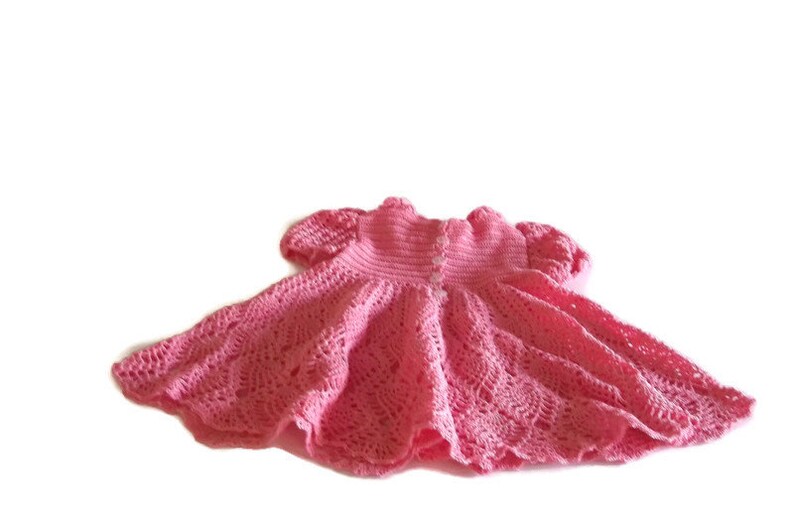 Pink Crochet Dress for 2 Years Old Girl With Roses Etsy