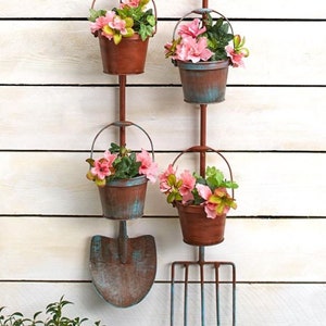 SALE + FLAT SHIPPING!  Farmhouse Rustic Garden Tool Planters Plant Pots (Note Size in Description)