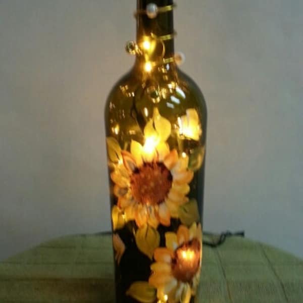 Hand-painted Wine Bottle Lamp