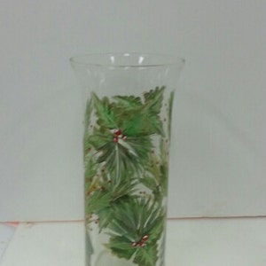 Hand-painted Christmas Vase or Candleholder