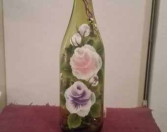 Hand-Painted Wine Bottle Lamp