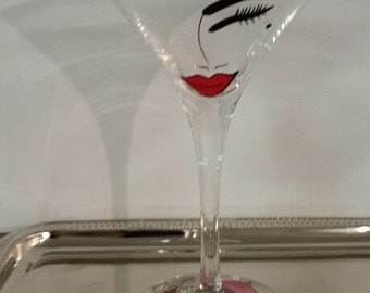 Hand-Painted Martini Glass