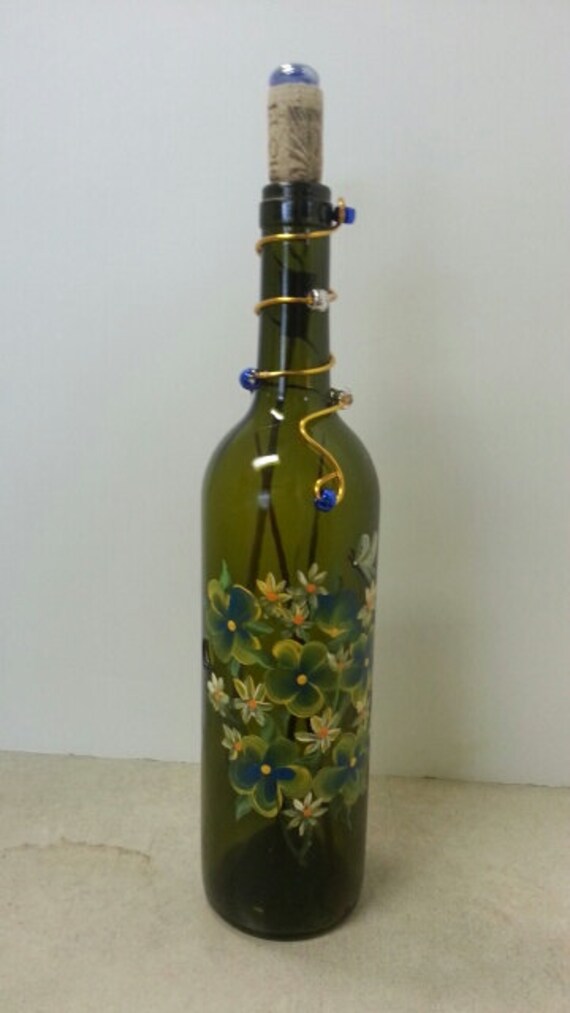 Handpainted Wine Bottle Incense Burner Etsy