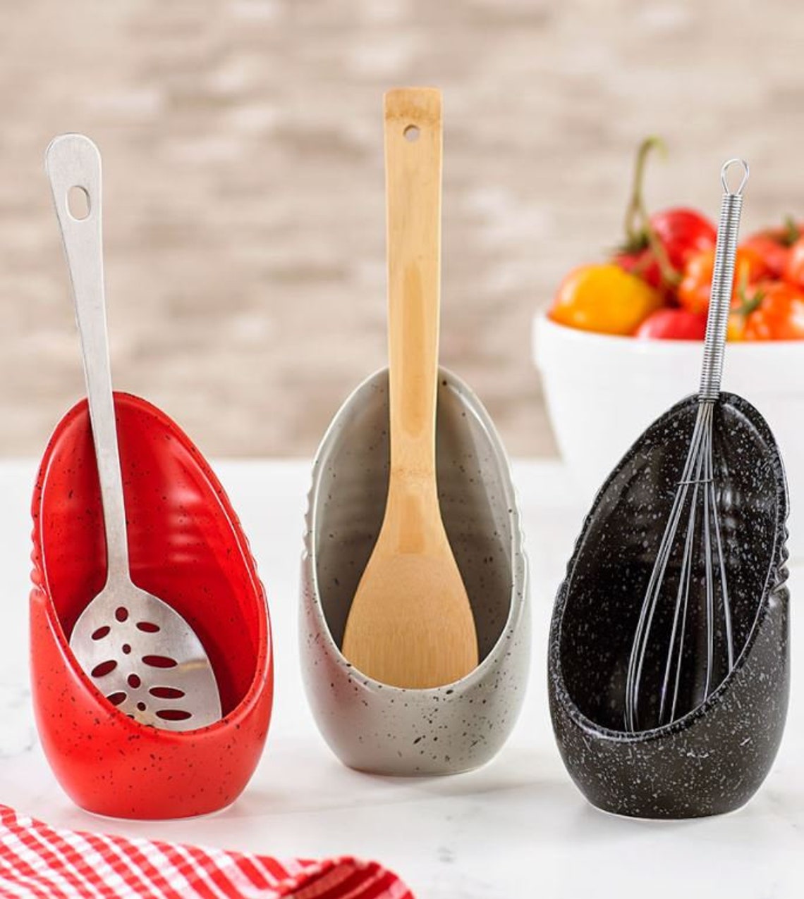 FLAT SHIPPING Farmhouse Speckled Upright Spoon Rests Etsy