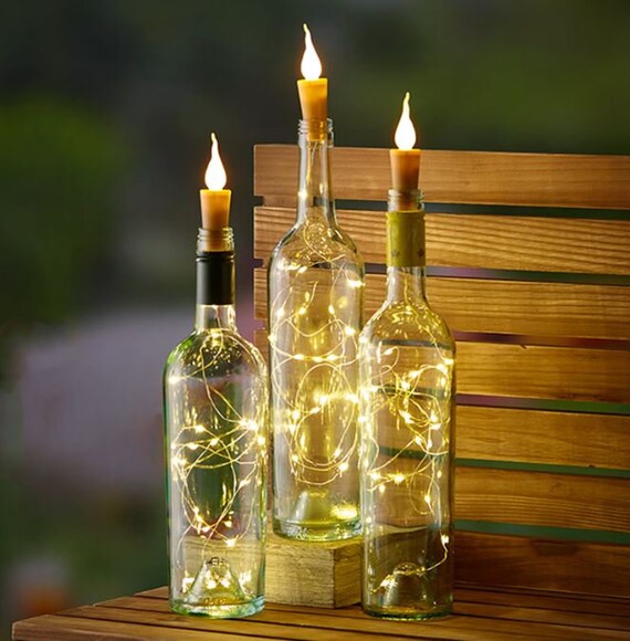 Cork lights for wine bottles best sale