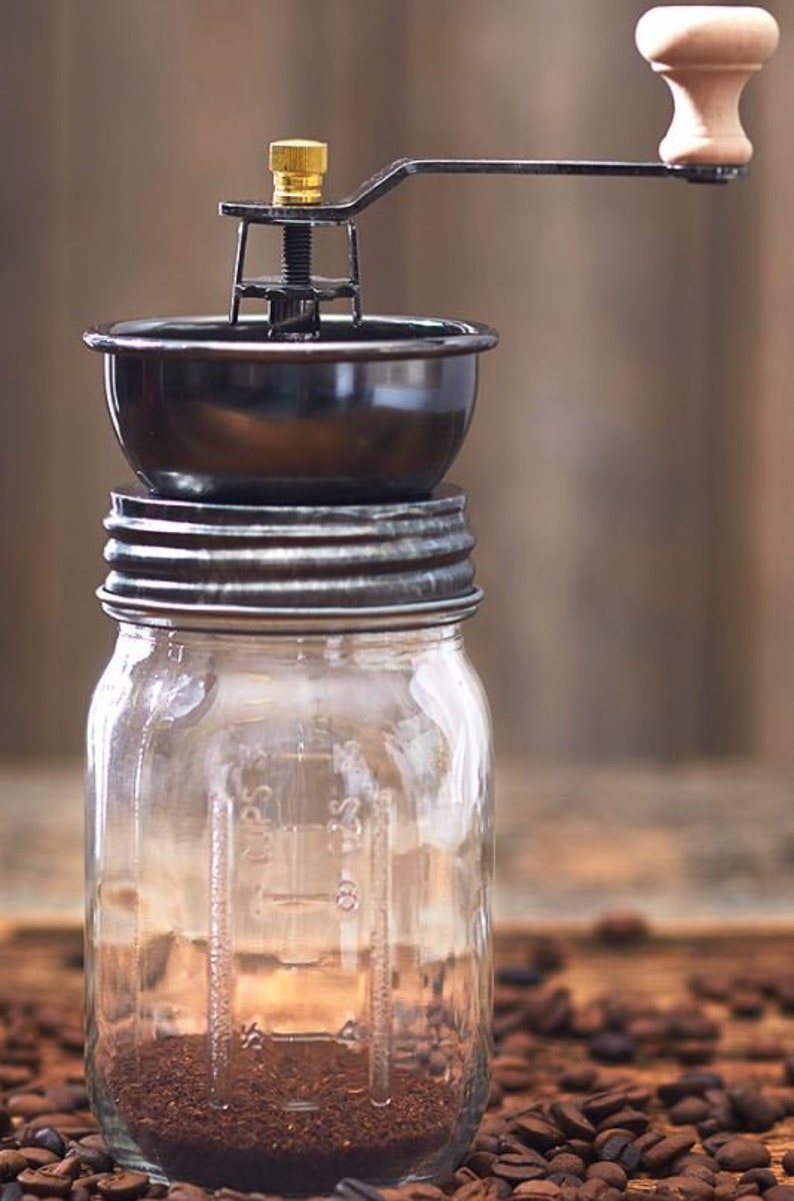 FLAT SHIPPING Farmhouse Manual Coffee Grinder Mason Jar Etsy