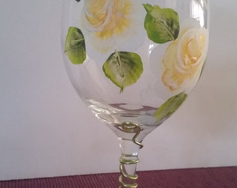 Hand Painted Wedding Wine Glasses