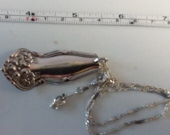 Vintage Spoon Necklace, Spoon Pendant Daisy 1910 Silverware Jewelry