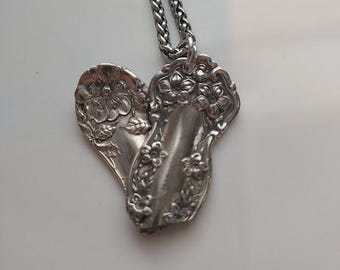 Heart Pendant Crafted From 2 Vintage Spoons