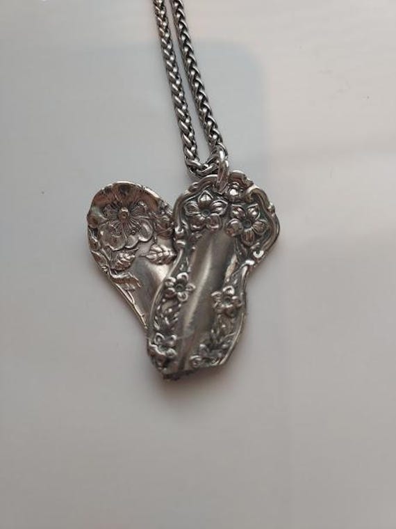 Heart Pendant Crafted From 2 Vintage Spoons